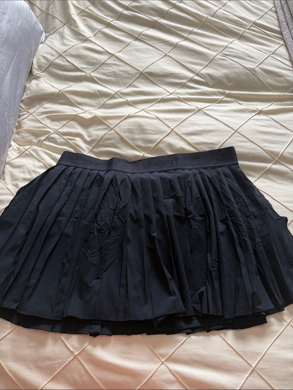 SHEFIT Black Pleated Skater Skirt